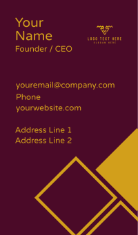 Golden Letter V Business Card Design