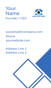 Abstract Blue Camera Business Card Design