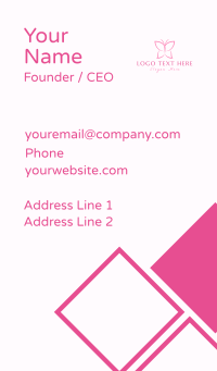 Pink Beauty Butterfly Business Card Design