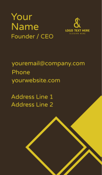 Yellow Ampersand Tailor Business Card Design