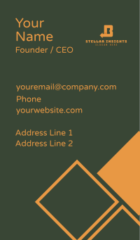 Orange Left Arrow Letter B Business Card Design