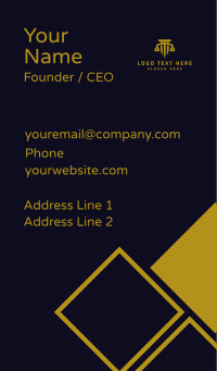 Justice Scale Column Business Card Design