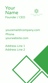 Green Leaves Letter Business Card Design