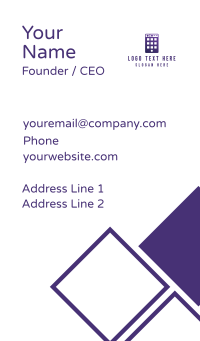 Purple Smartphone App Business Card Design