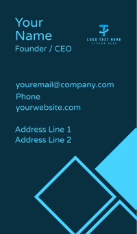 Blue Letter T Orbit Business Card Design