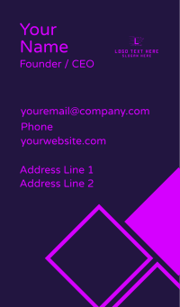 Purple Circuit Letter Business Card Design