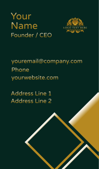 Elegant Crown Shield Business Card Design