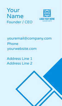 Blue Geometric Eye Business Card Design