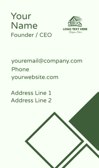 Green House Outline Business Card Design