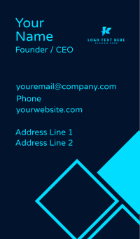 Digital Media Arrow Letter K Business Card Design