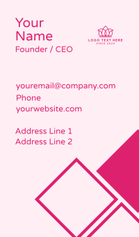 Pink Lotus Crown Business Card Design