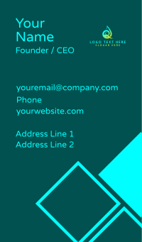 Aqua Drop Letter Q  Business Card Design