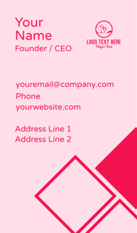 Pink Twin Hearts  Business Card Design