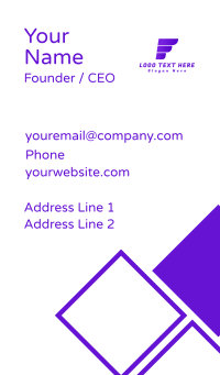 Purple Letter F Business Card Design