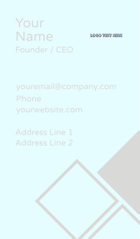 Round Blue Wordmark Business Card Design