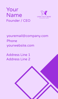 Purple Butterfly Lady Business Card Design