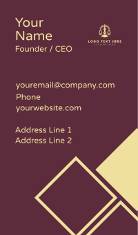 Gold Justice Scale Business Card Design