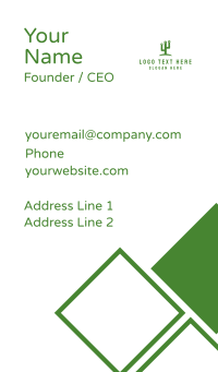 Green Spikey Cactus Business Card Design