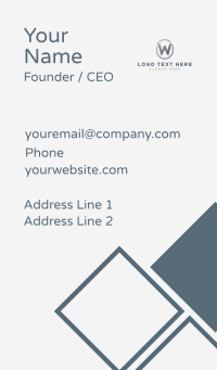 Professional Business Letter W Business Card Design