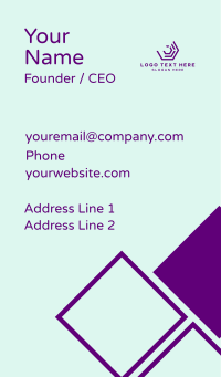 Purple Digital Hexagon Business Card Design