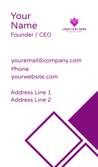 Purple Diamond Crown Business Card Design