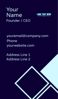 Neon Cyber Wordmark Business Card Design