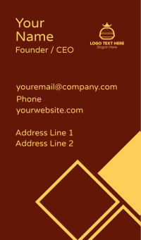 Yellow Royal Burger Business Card Design