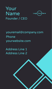 Neon Blue Wordmark  Business Card Design