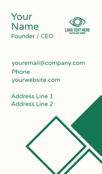 Green Eye Lens Business Card Design