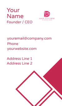 Pink Heart Letter D Business Card Design