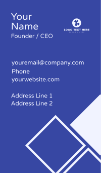 Blue Letter X Business Card Design