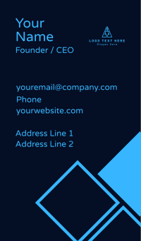 Blue Digital Letter A Business Card Design