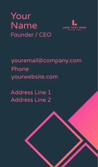 Big Pink Futuristic Letter Business Card Design