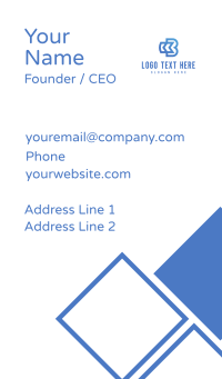 Blue Arrow B Outline Business Card Design