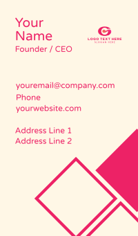 Pink Fancy Letter G Business Card Design