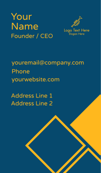 Gold Monoline Trumpet Business Card Design