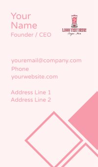 Strawberry Heart Smoothie Business Card 