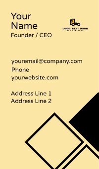 Yellow Flatbed Truck Business Card Design