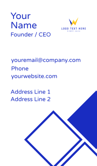 Electrical Power Letter W Business Card Design