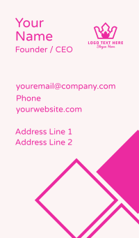 Pink Lotus Crown Business Card Design