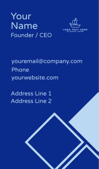 Minimalist Blue Sailboat  Business Card Design