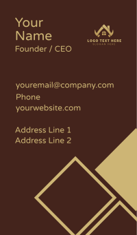 Gold Carpenter House Construction Business Card Design