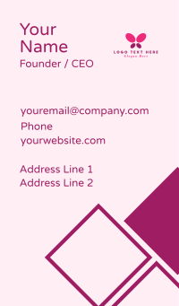 Pink Minimalist Butterfly Business Card Design