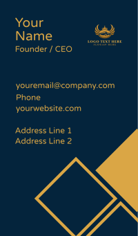 Gold Elegant Car Wings Business Card Design