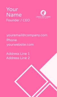 Pink Swirly Letter H Business Card Design