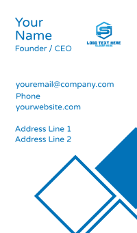 Blue S Hexagon Business Card Design