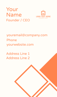 Orange Smile Shopping Bag Business Card Design