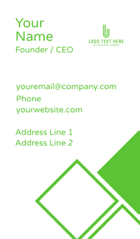 Green Stripe Letter B Business Card Design