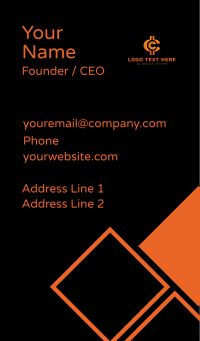 Golden Crypto Letter C Business Card Design