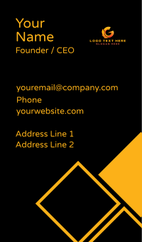 Lightning Bolt Energy Letter G Business Card Design